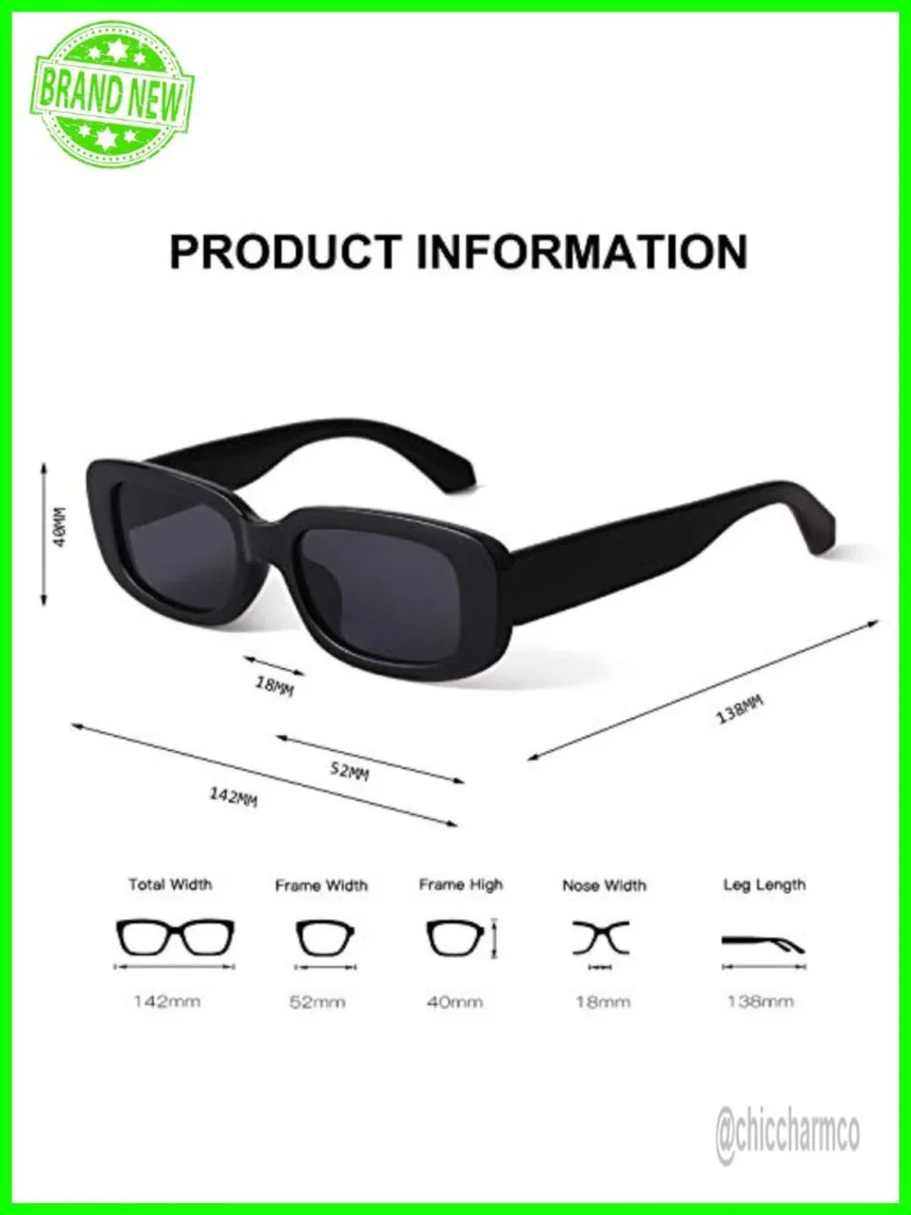 Retro Rectangle Frame Sunglasses UV400 Protection Women Driving